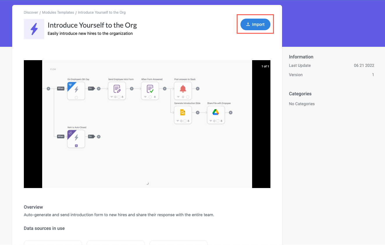 Import a Module Template